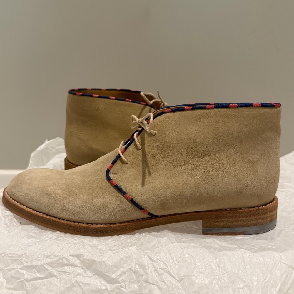 Justin Deakin Beige Suede Size 9 Chukka Boots - Made in Italy